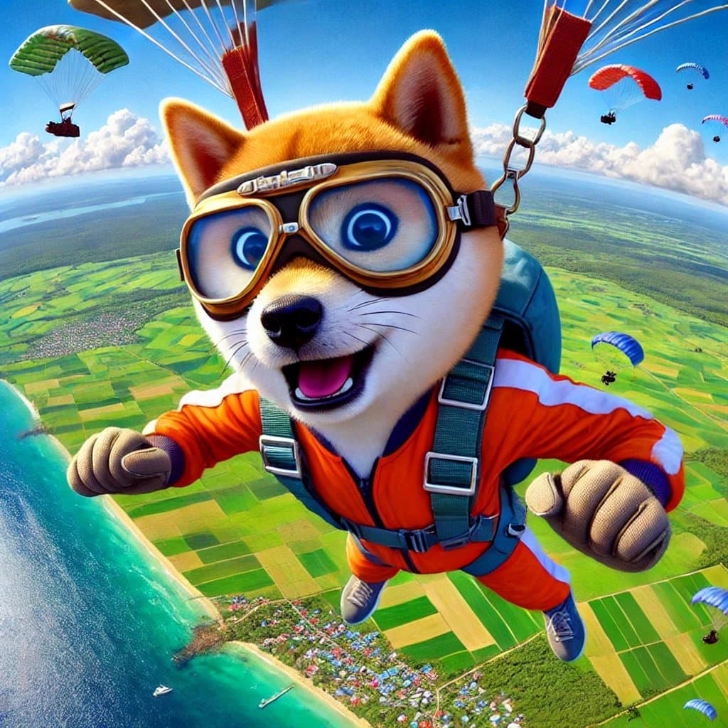 Bonk Dog,  Jumping out of the plane because holding wasn’t an option!😂😇

#LetsBONK
$BONK #Bonk
@bonk_inu https://t.co/I1ut7kxkas